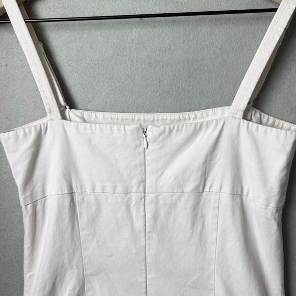 Theory Mini Ivory White Dress Spaghetti Straps Sundress Size 6 - Picture 7 of 10